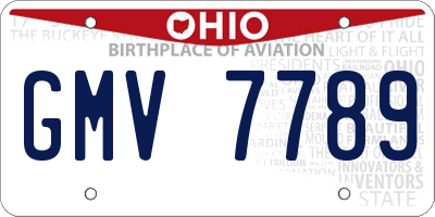 OH license plate GMV7789