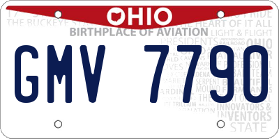 OH license plate GMV7790