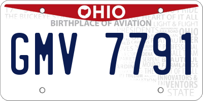 OH license plate GMV7791