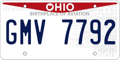 OH license plate GMV7792