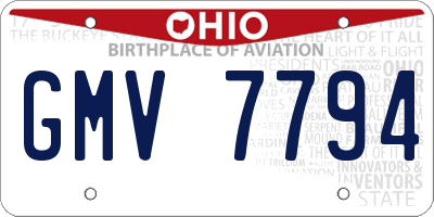 OH license plate GMV7794