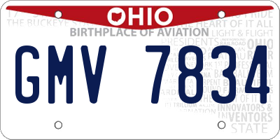 OH license plate GMV7834