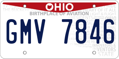 OH license plate GMV7846