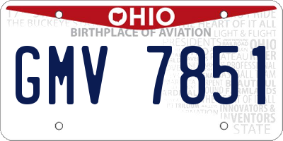 OH license plate GMV7851