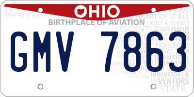 OH license plate GMV7863