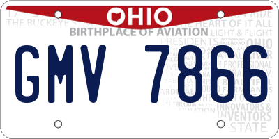 OH license plate GMV7866