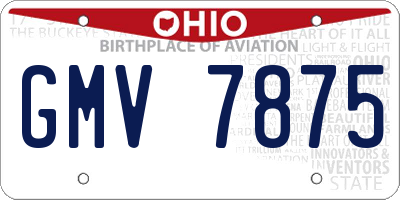 OH license plate GMV7875