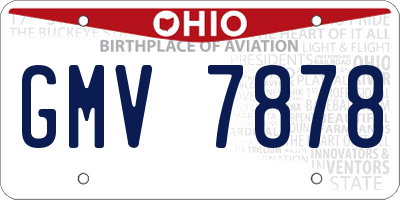 OH license plate GMV7878