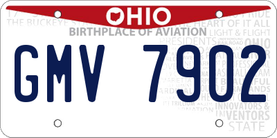 OH license plate GMV7902