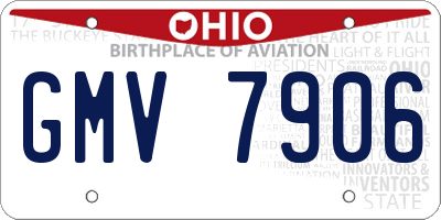 OH license plate GMV7906