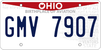 OH license plate GMV7907