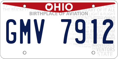 OH license plate GMV7912