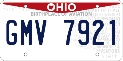 OH license plate GMV7921