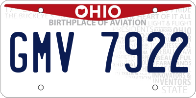 OH license plate GMV7922
