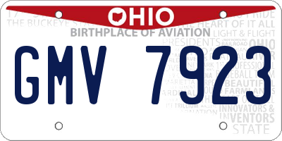 OH license plate GMV7923