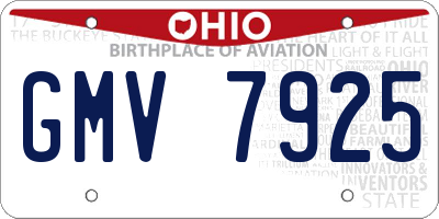 OH license plate GMV7925
