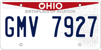OH license plate GMV7927