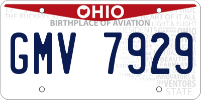 OH license plate GMV7929