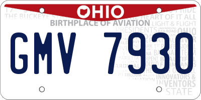 OH license plate GMV7930