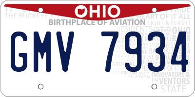 OH license plate GMV7934
