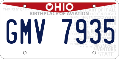OH license plate GMV7935