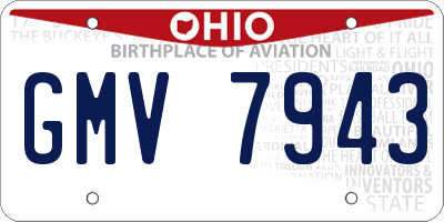 OH license plate GMV7943