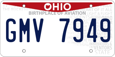 OH license plate GMV7949