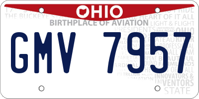 OH license plate GMV7957