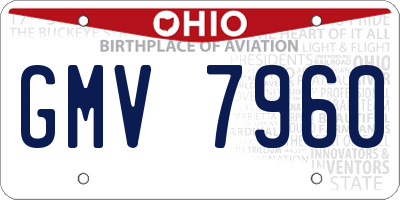 OH license plate GMV7960