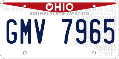 OH license plate GMV7965