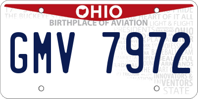 OH license plate GMV7972