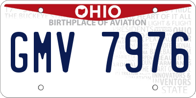 OH license plate GMV7976
