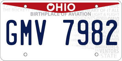 OH license plate GMV7982