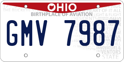 OH license plate GMV7987