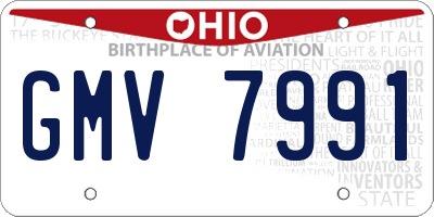 OH license plate GMV7991