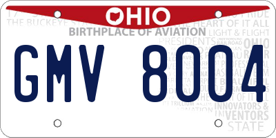 OH license plate GMV8004