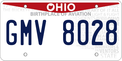 OH license plate GMV8028