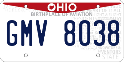 OH license plate GMV8038