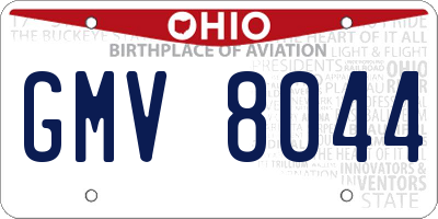 OH license plate GMV8044