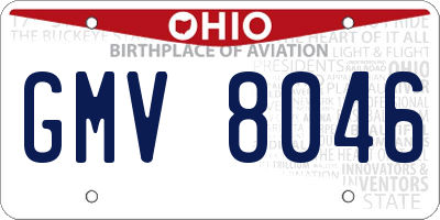 OH license plate GMV8046