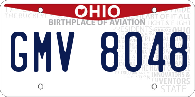 OH license plate GMV8048
