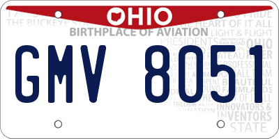 OH license plate GMV8051
