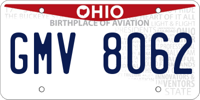 OH license plate GMV8062