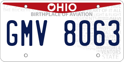 OH license plate GMV8063