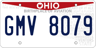 OH license plate GMV8079