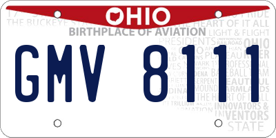 OH license plate GMV8111