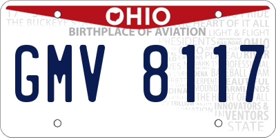 OH license plate GMV8117
