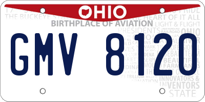 OH license plate GMV8120