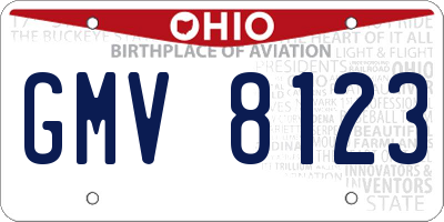 OH license plate GMV8123