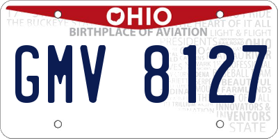 OH license plate GMV8127